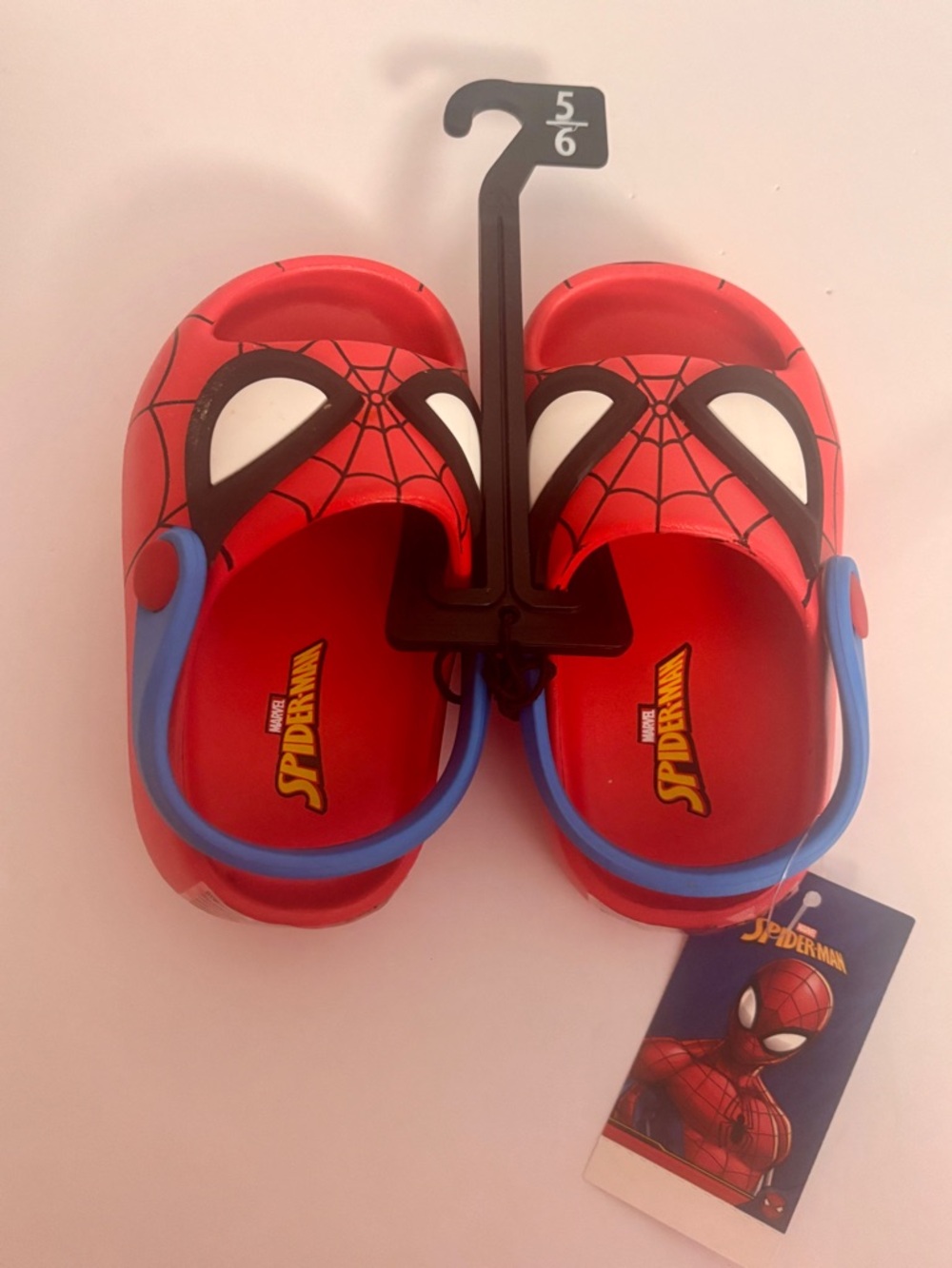 Spider-Man Red Kids Clogs with Blue Strap - Marvel unisex 5-6